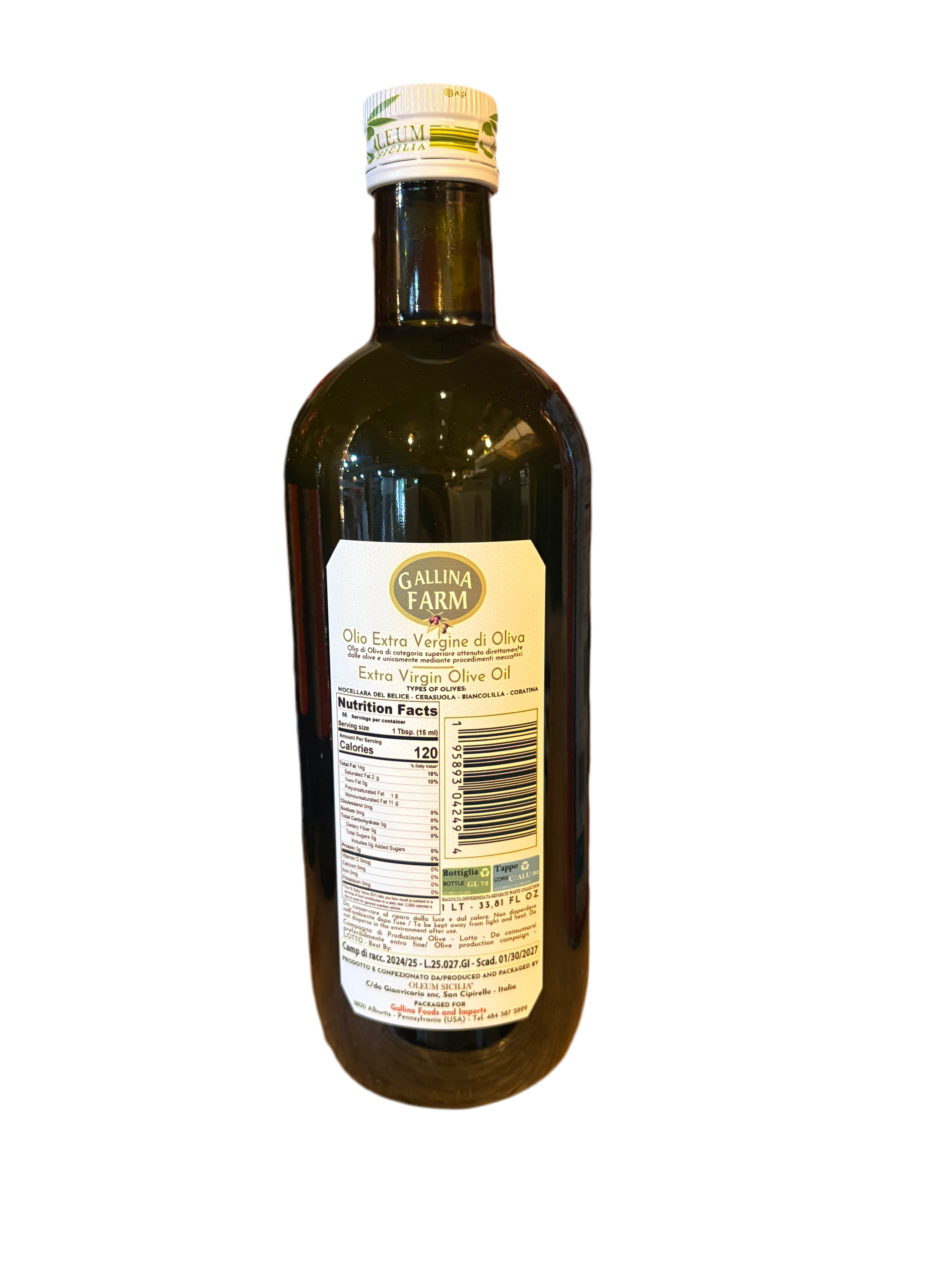 Gallina farms extra virgin olive oil 1 liter /1000ml