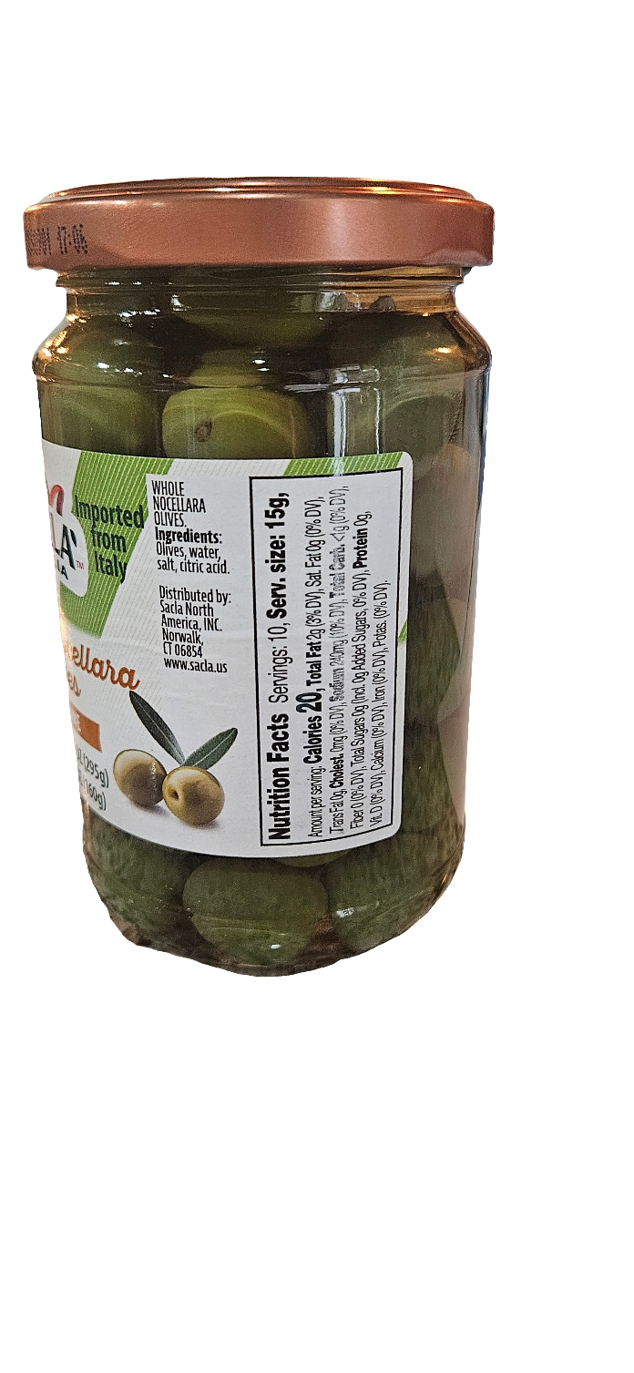 Sacla Whole noccelara olives in Brine 5.64oz
