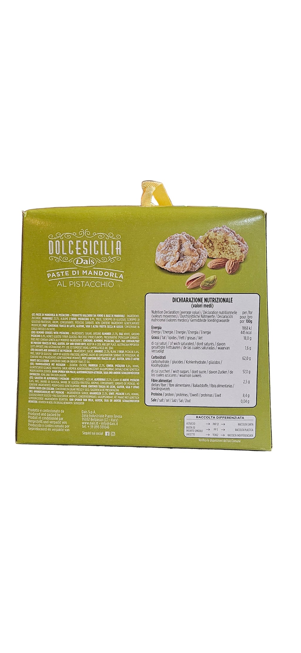 Paste Di Mandorla (Pistachos) 220 gr