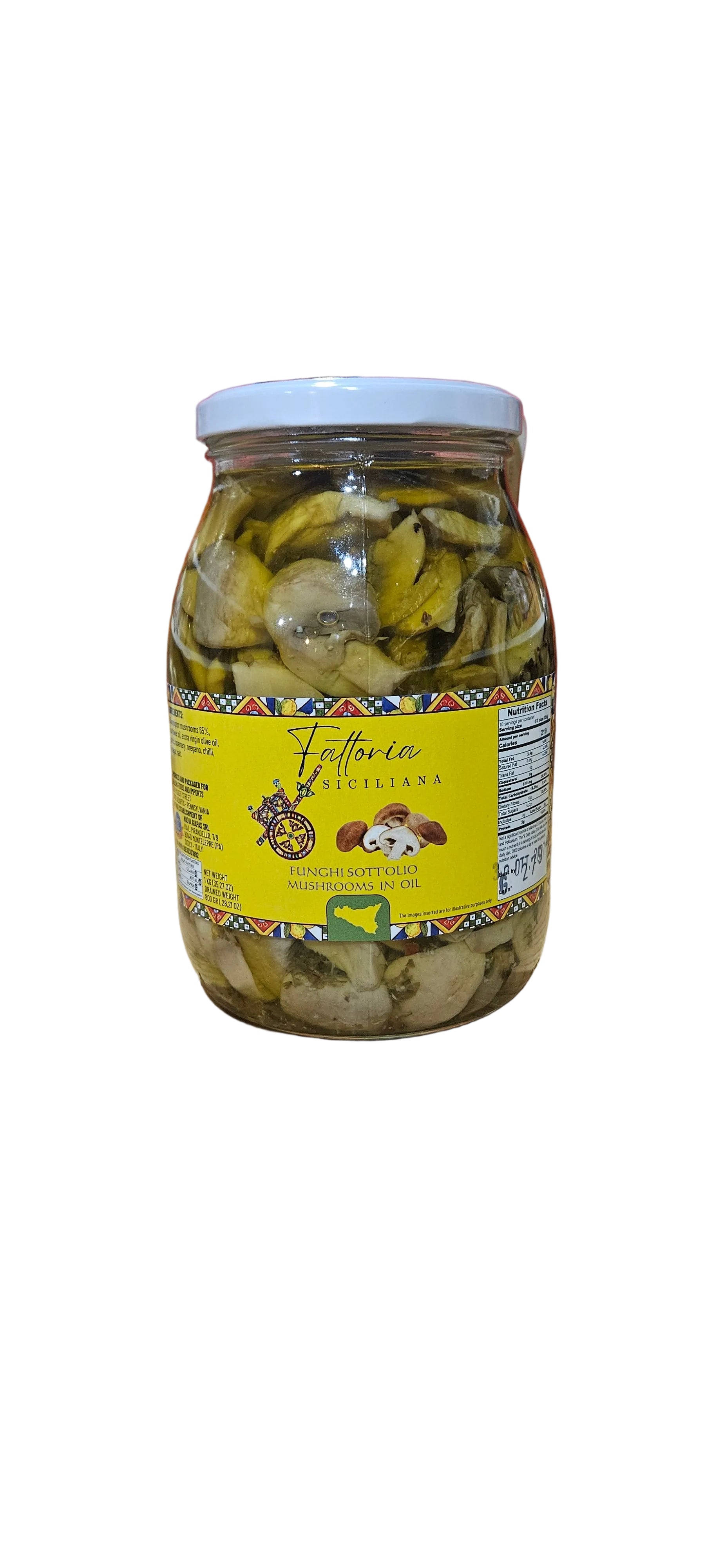 Fattoria Siciliana  "Mushrooms champignon in oil 1kg , 800gr drain weght