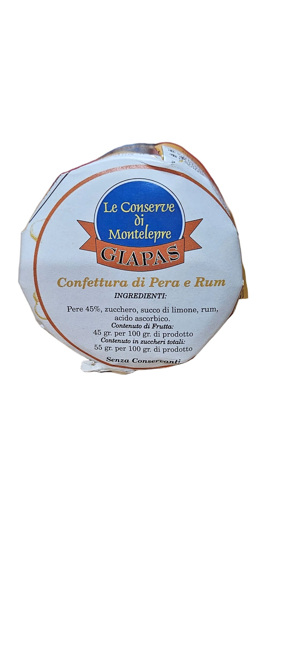 CONFETTURA pera e rum (pear jam and rum 230 gr