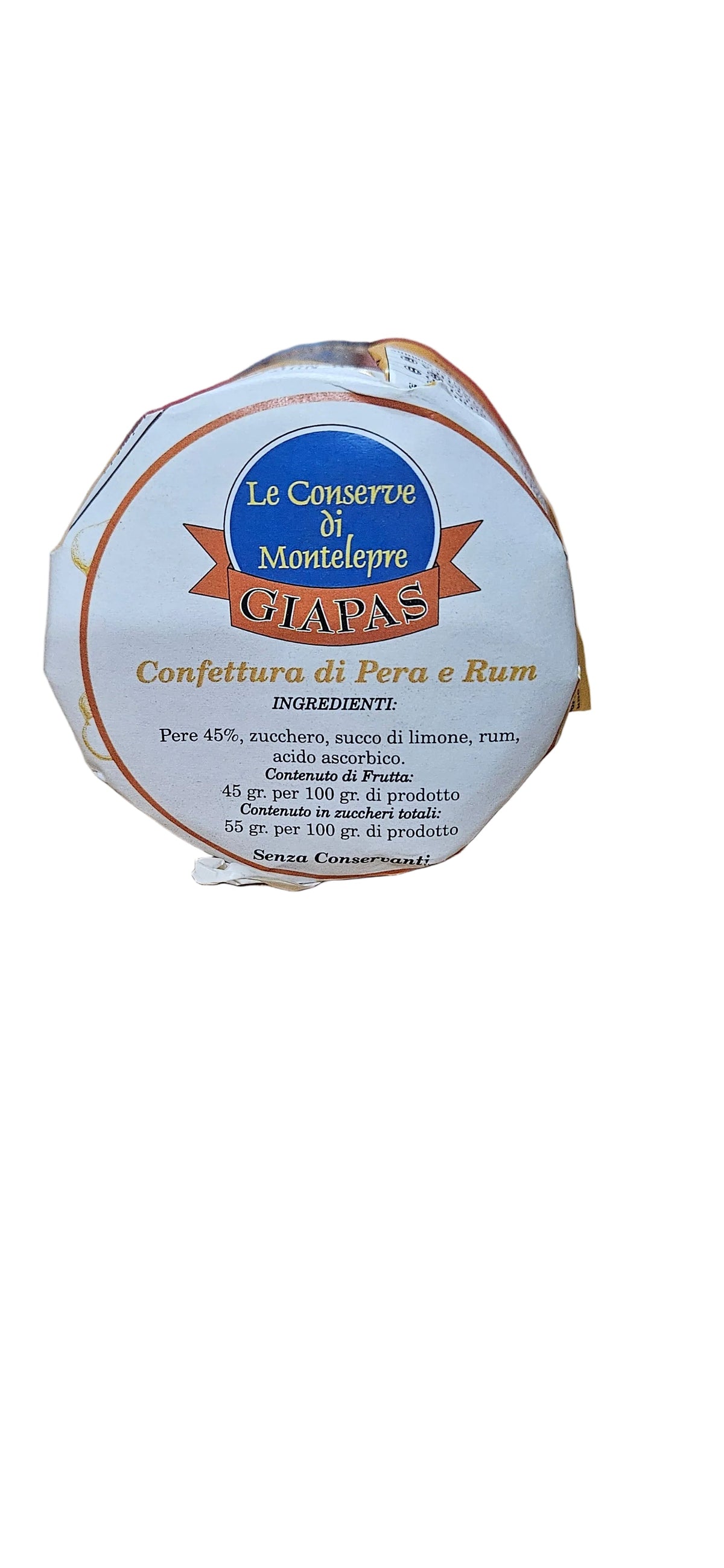 CONFETTURA pera e rum (pear jam and rum 230 gr