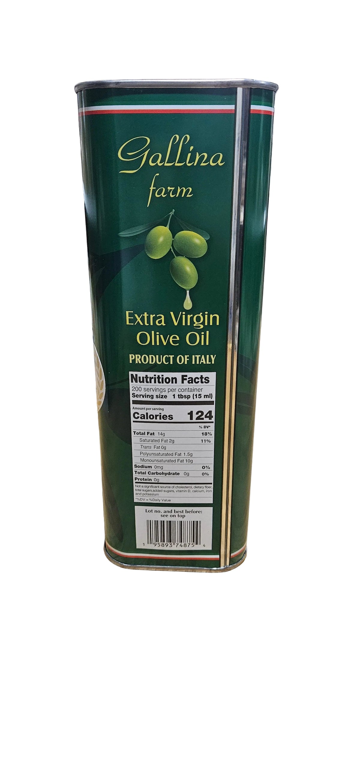 Gallina farms Extra virgin olive oil 3 litr tin / with tonda iblea,  Calamignara and Santagatese Harvest 2025/2026
