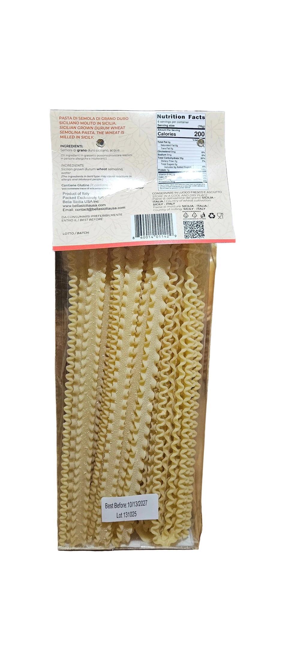 Bella Sicilia Mafaldine pasta 1lb /16 oz