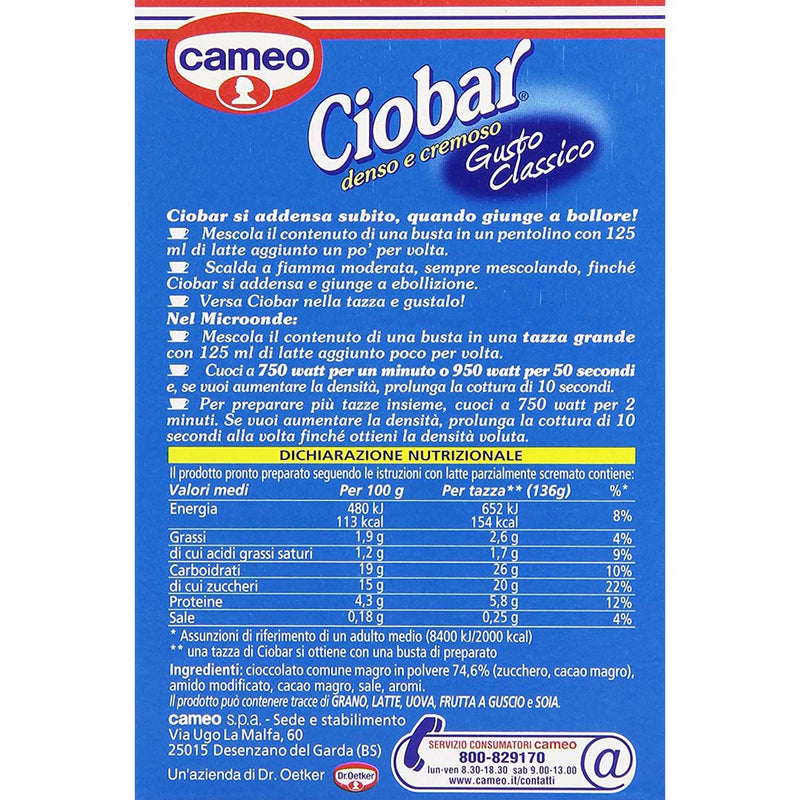 Cameo Ciobar Italian classic  chocolate  25 gr x 5 pk