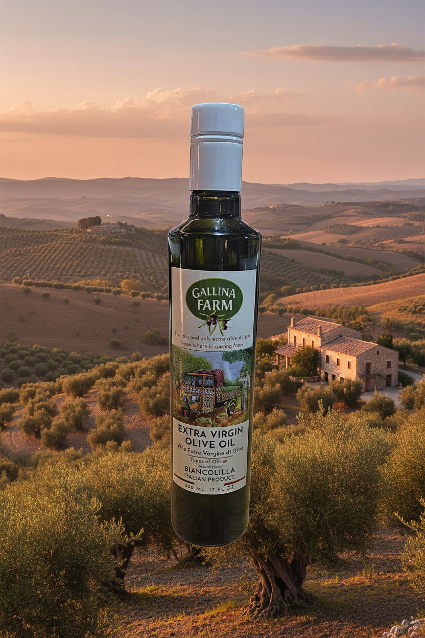 Gallina farms extravirgin olive oil 500ml monocultivar "Biancolilla