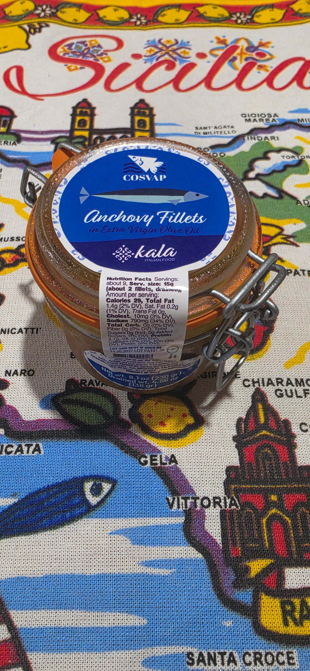 Anchovy Fillets in Extra Virgin Olive Oil 
8.1 oz (drained 4.86 oz)
units/box