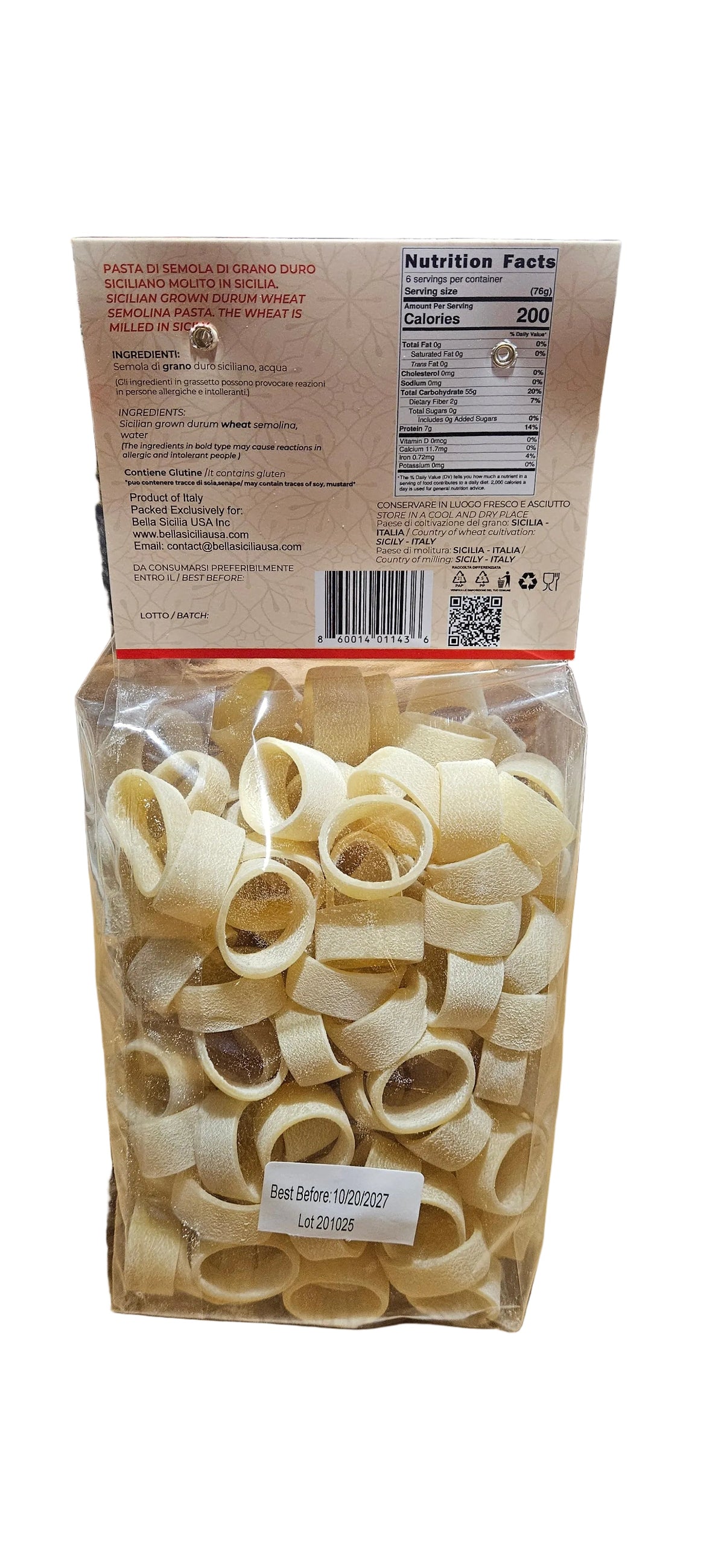 Bella Sicilia Calamarata pasta 1lb /16 oz