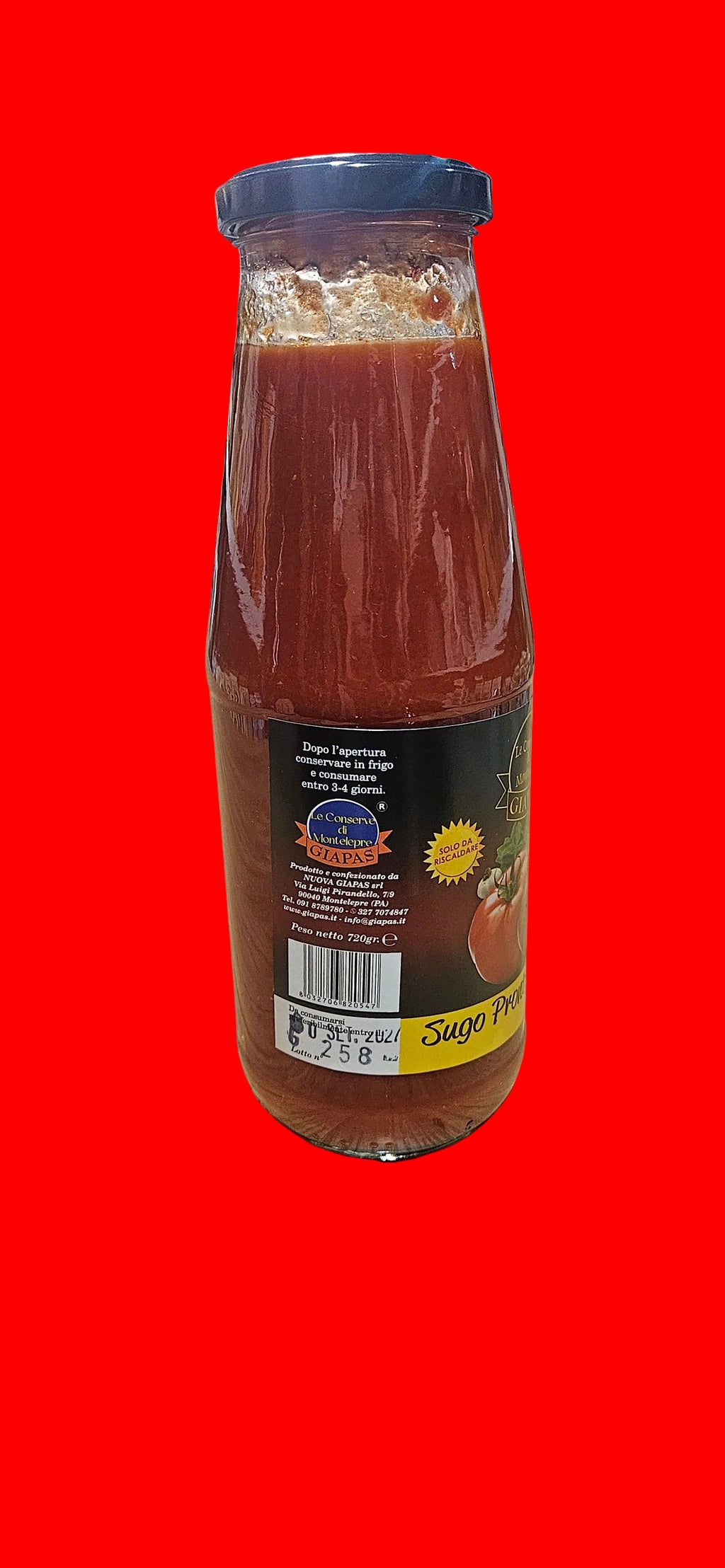 Giapas " sugo pronto tradionale / tomato sauce ready to use net weght  720 gr
