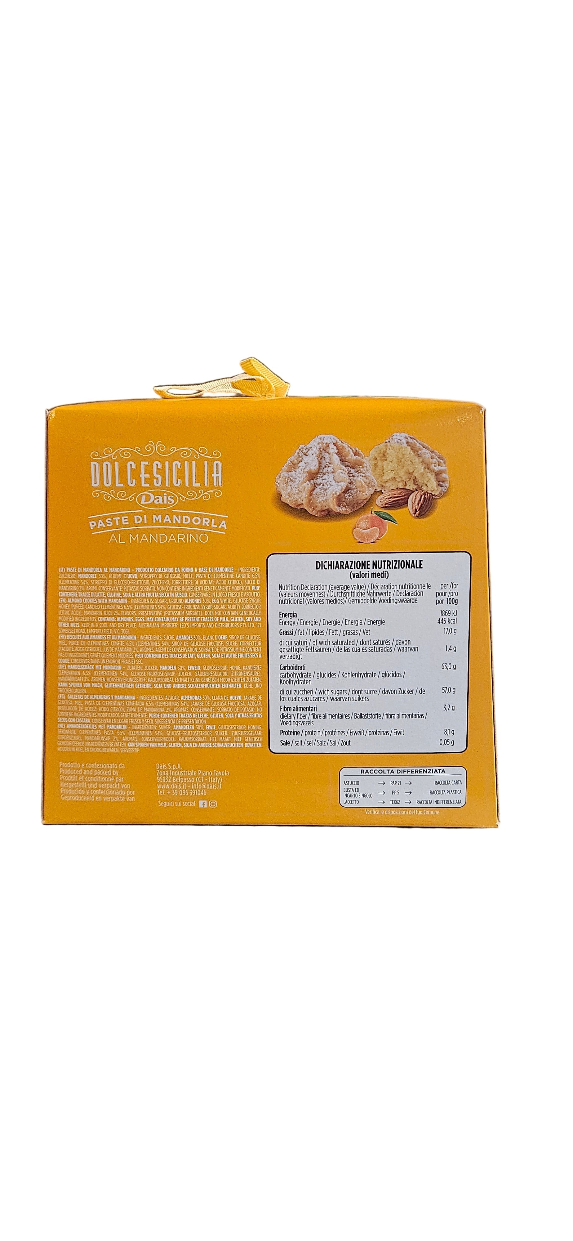 Paste Di Mandorla (Almound cookies"(Mandarino) 220gr