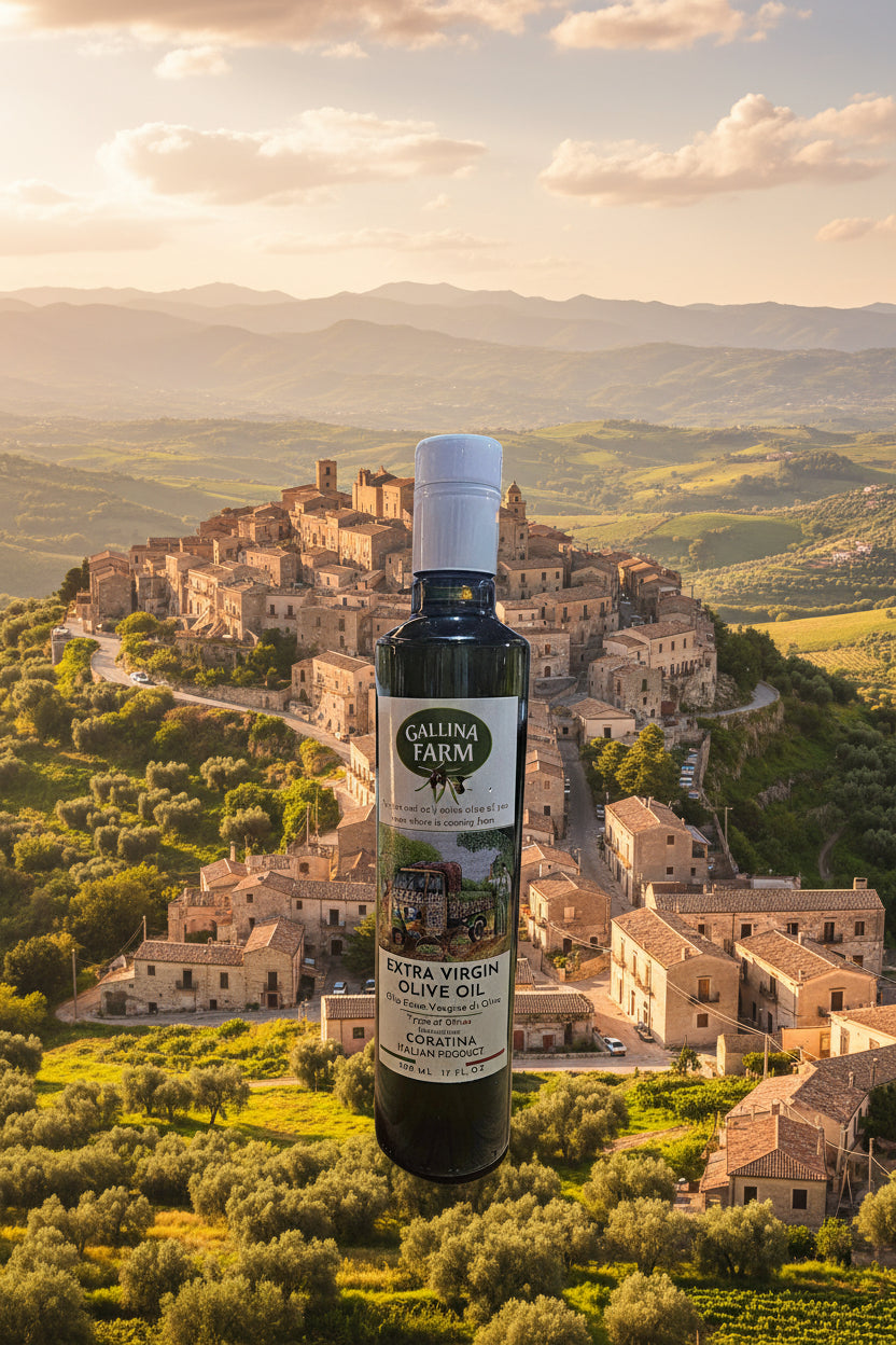 Gallina Farms Extra Virgin Olive Oil Coratina from Aragona, Agrigento & Buccheri( Syracuse) 500 ml/5 LITER