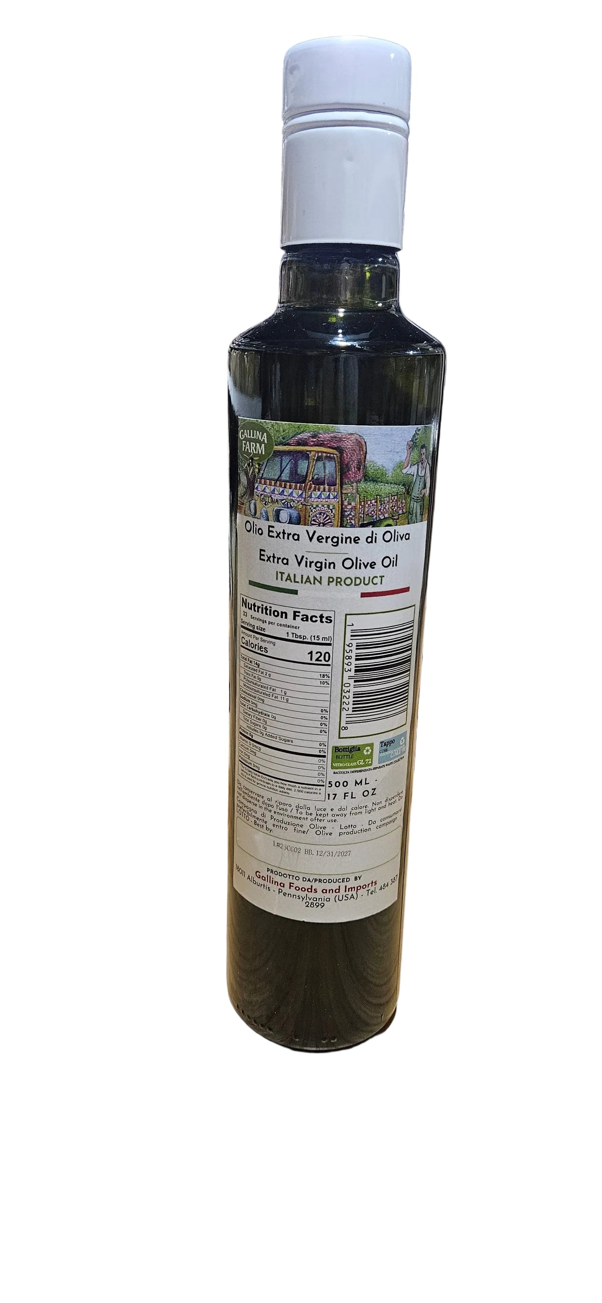 Gallina farms extravirgin olive oil 500ml monocultivar "Tonda iblea