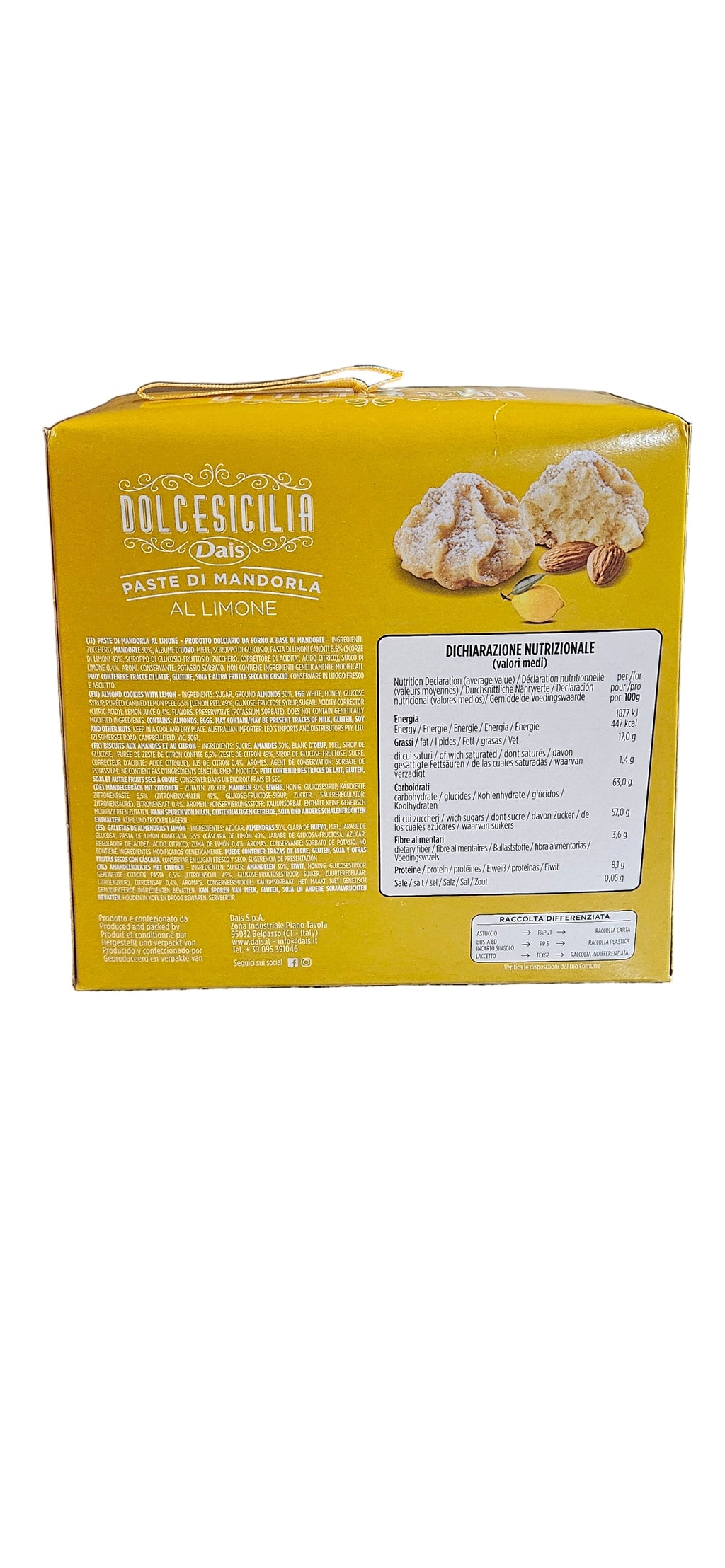 Paste Di Mandorla (Lemon) 220 gr