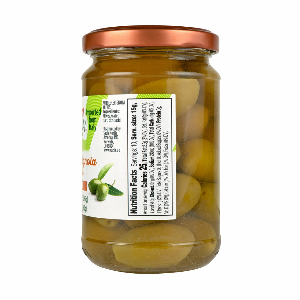 SACLA Whole Cerignola Olives in Brine | 10.4 oz