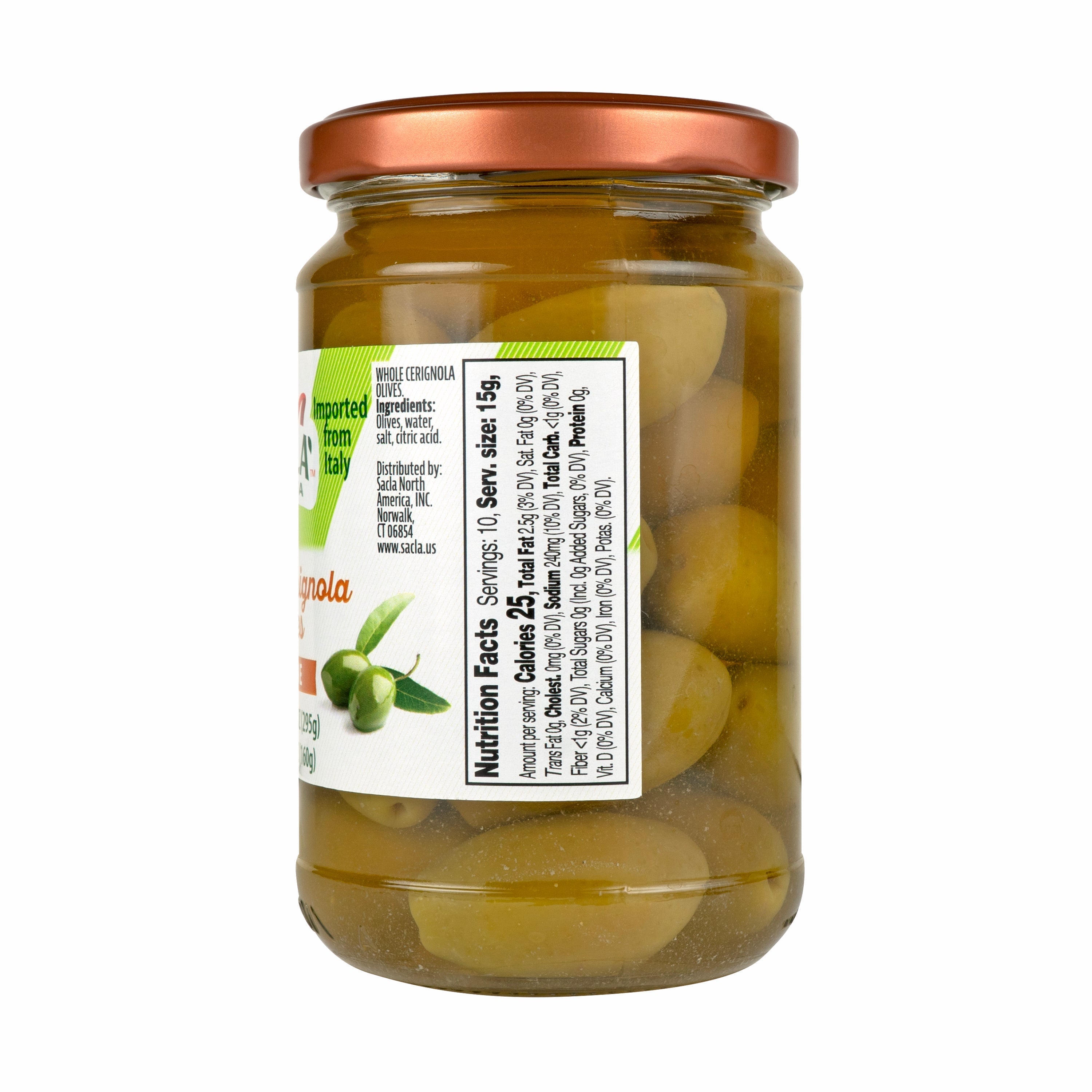 SACLA Whole Cerignola Olives in Brine | 10.4 oz