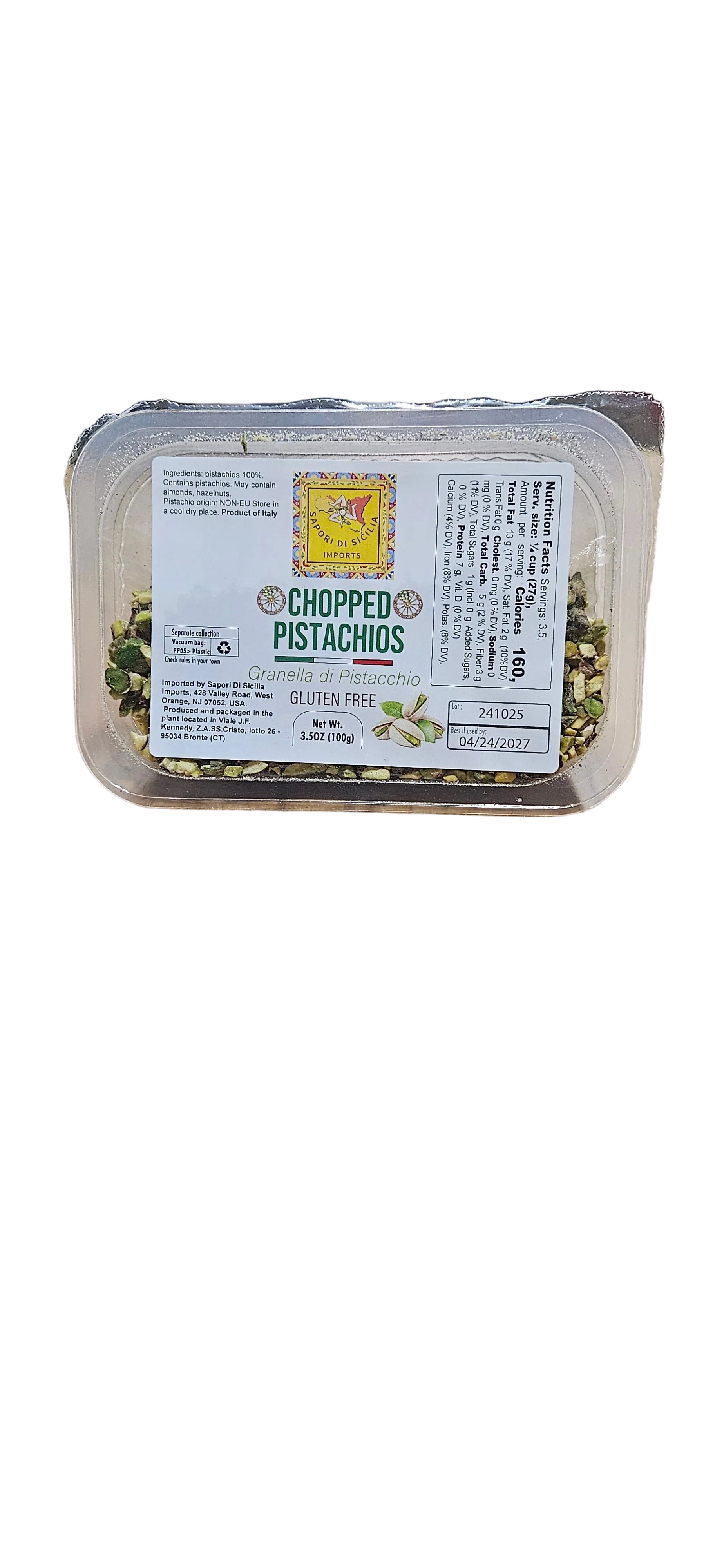 chopped pistachos " imported (gluten free 100gr