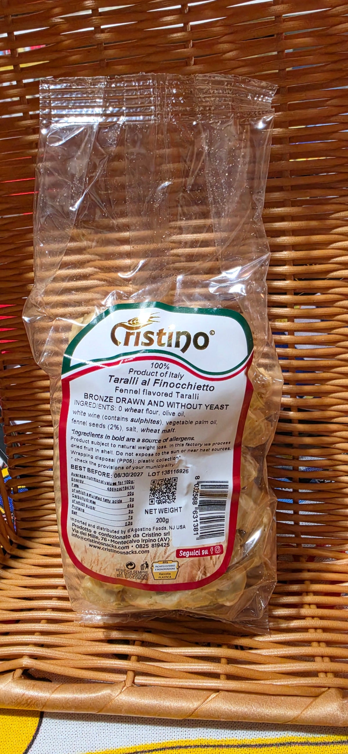 Cristino - Taralli - Fennel Flavor - 200g