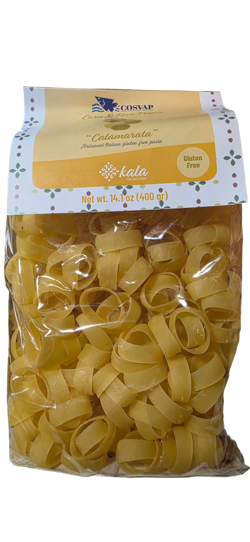 KALA-CALAMARATA 
Gluten-Free Corn & Rice 
“Calamarata” pasta 14.1 oz