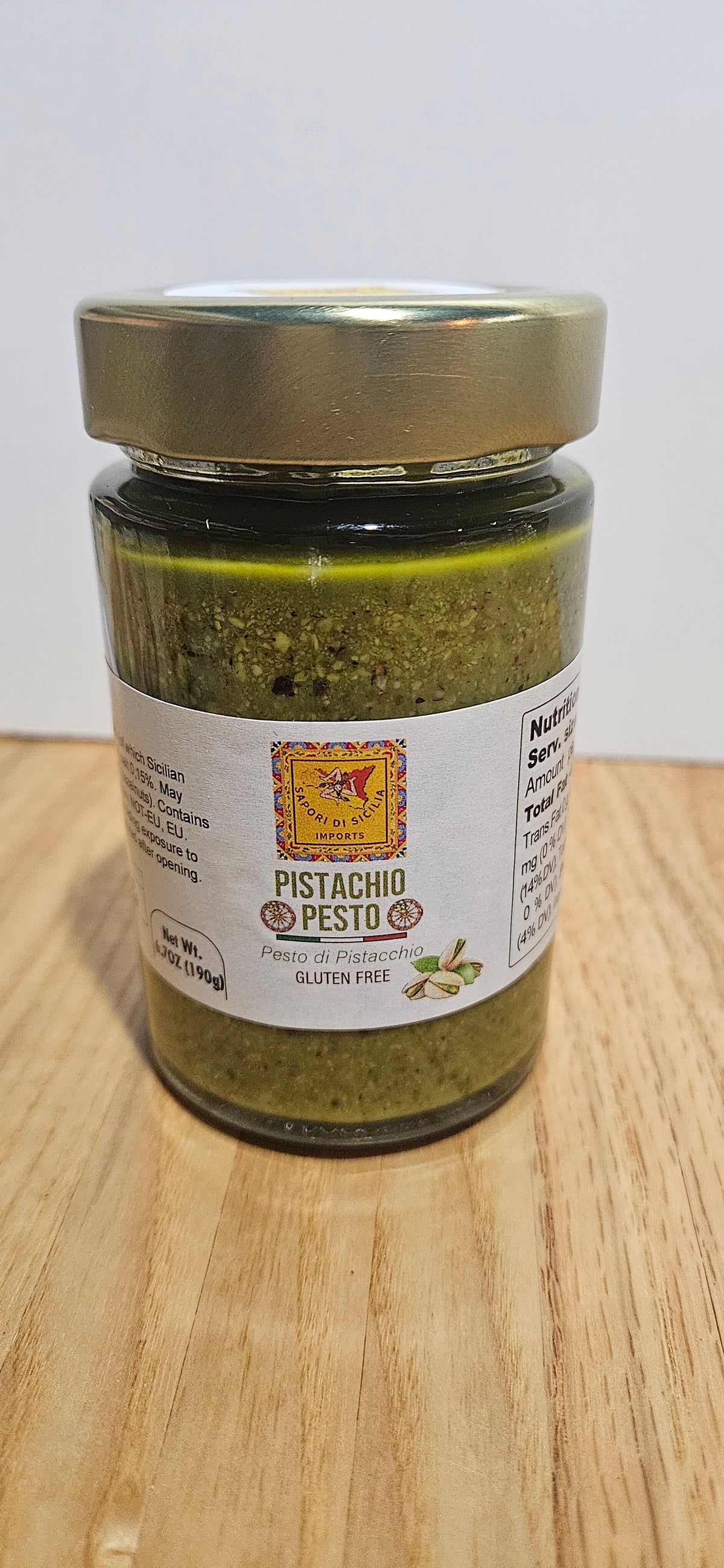 Sapori Di Sicilia Imports Pistachio Pesto 6.7oz (190gr) Glass Jar