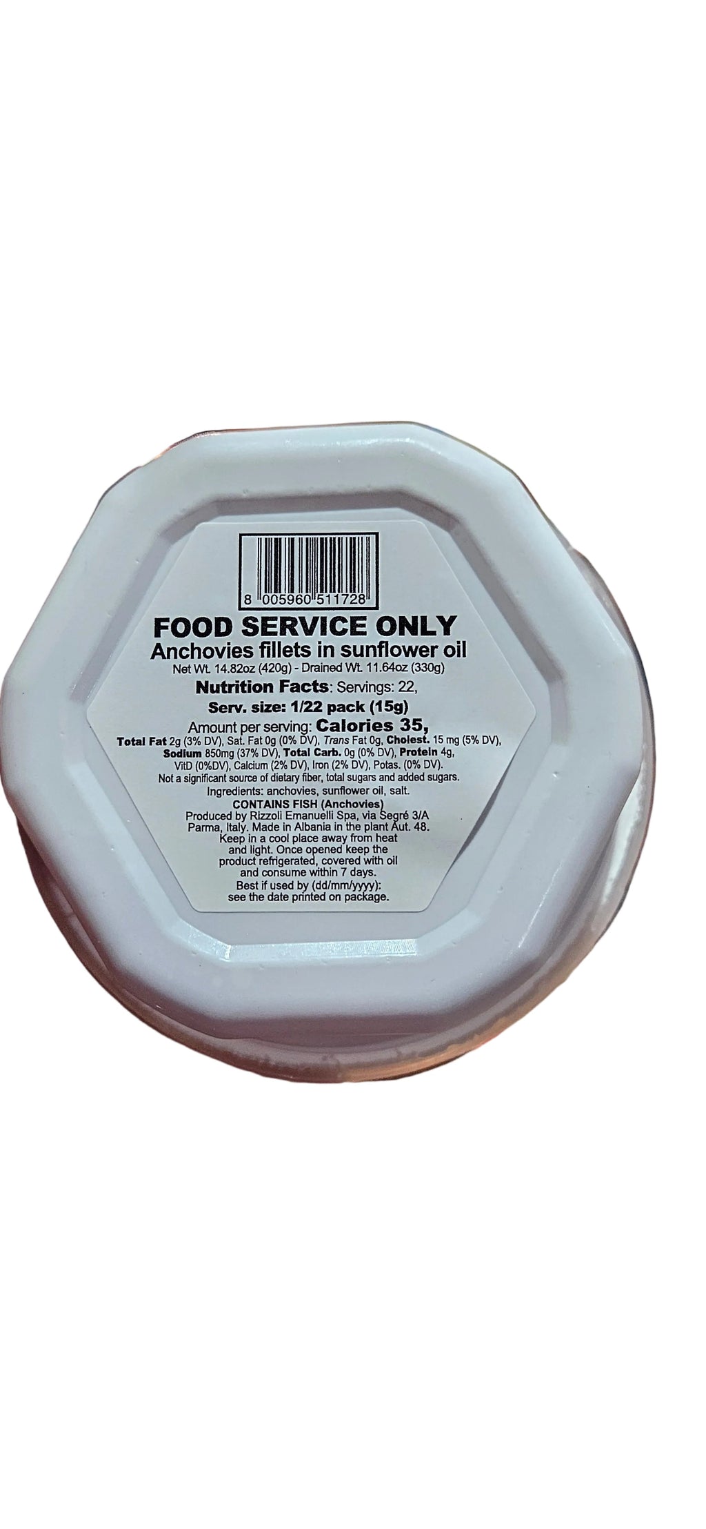 Alici fillets in sunflower oil 420 gr