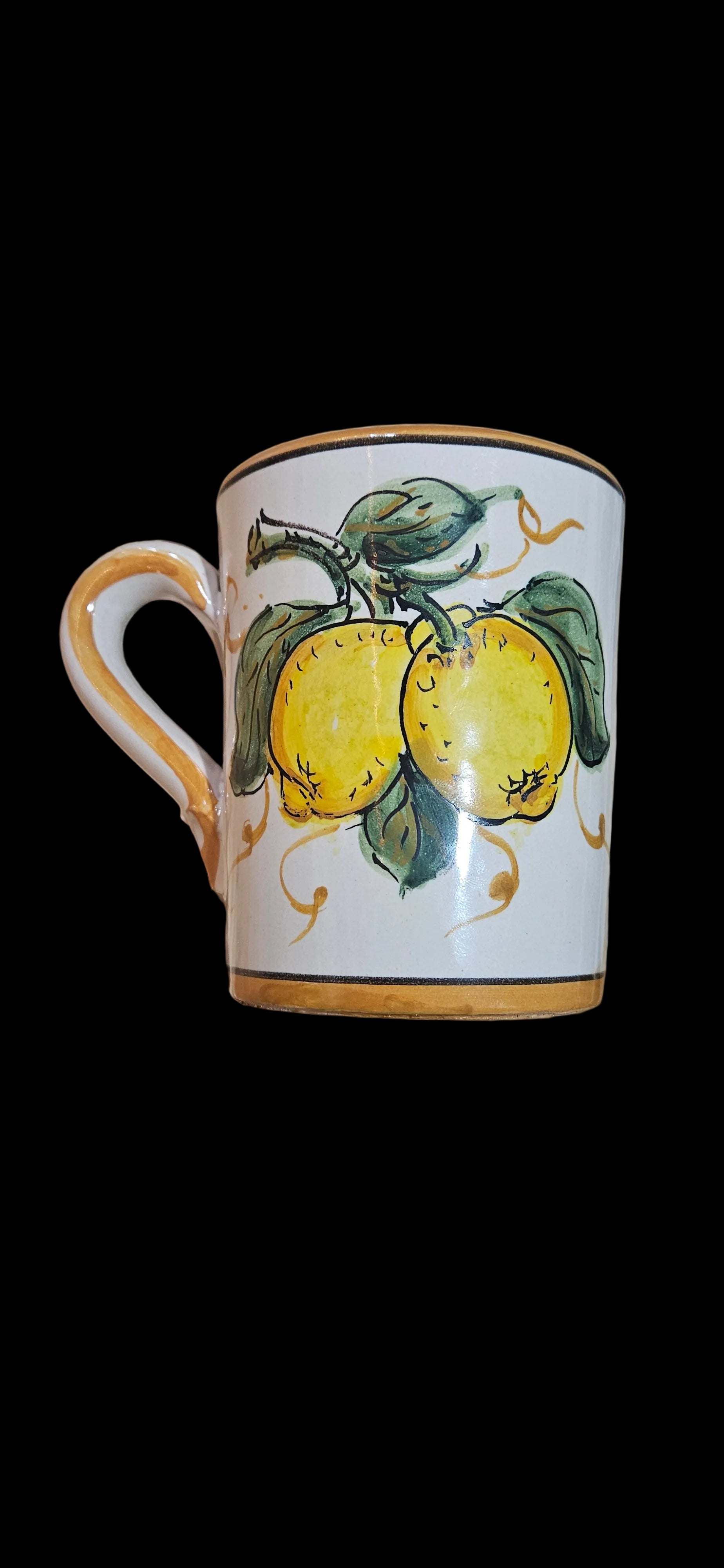 Cup ceramic  lemon with handle " for exposition